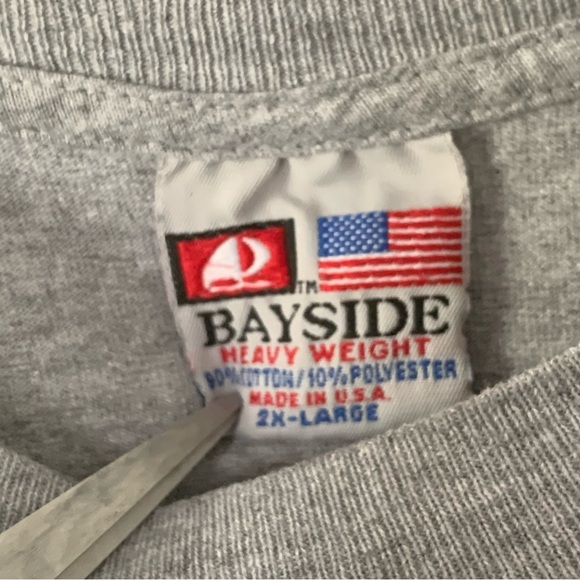 Men’s 2XL Vintage BAYSIDE LINEMAN Electrical Pole Work T-Shirt Gray Heather USA - Picture 4 of 11